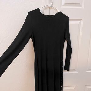 Long Sleeve Maxi Dress | Snap Slit